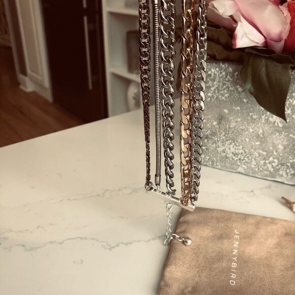 NWT- JENNY BIRD Austin Cuff Bracelet made from chains cute casual bracelet - Picture 5 of 7